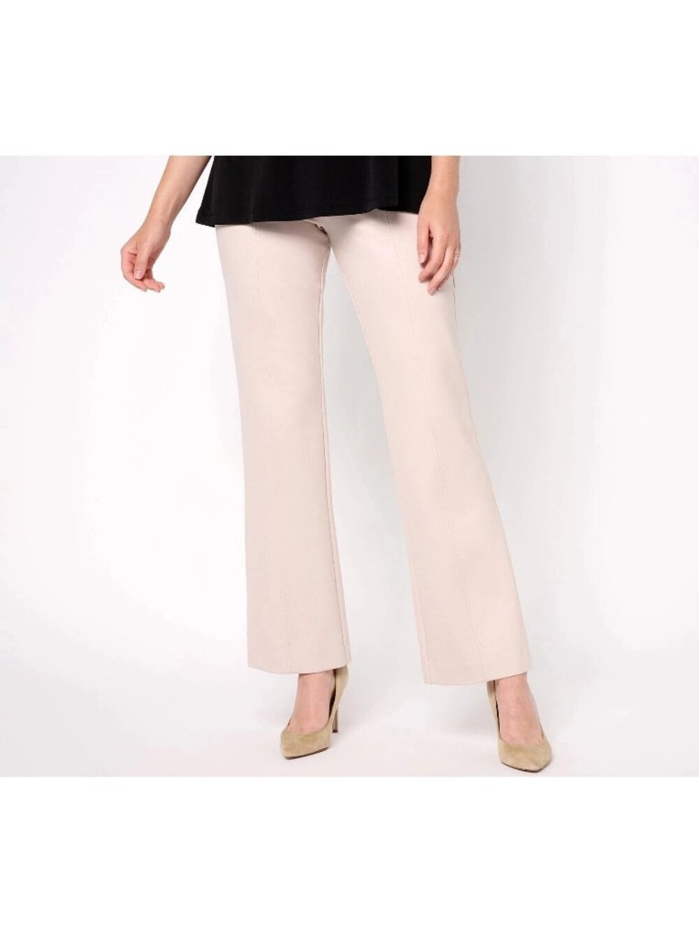 Susan Graver Modern Essentials Pants 3X Reg Smart Ponte Bootcut Opal Quartz Work